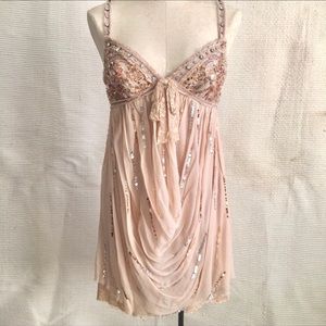 Vintage S 90s Y2K Boho Glam Party Dress Mandalay